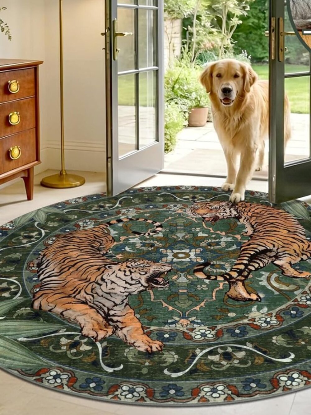 Tiger Round Area Rug - Picture 9 of 11